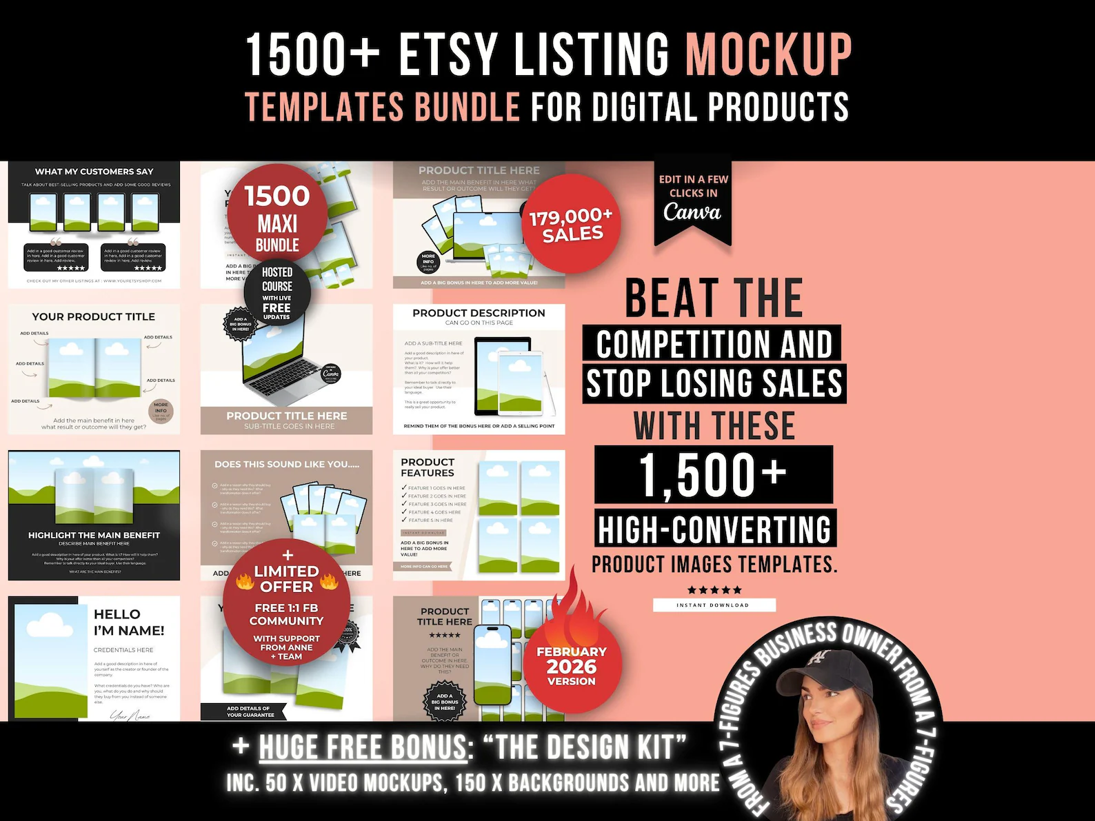 1500 Etsy Listing Mockup Templates Bundle for Digital Products